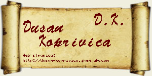 Dušan Koprivica vizit kartica